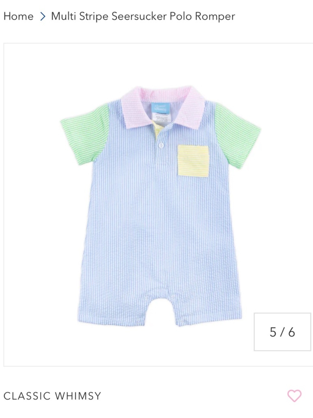 🌊 Classic Whimsy Multi Stripe Seersucker Polo Romper